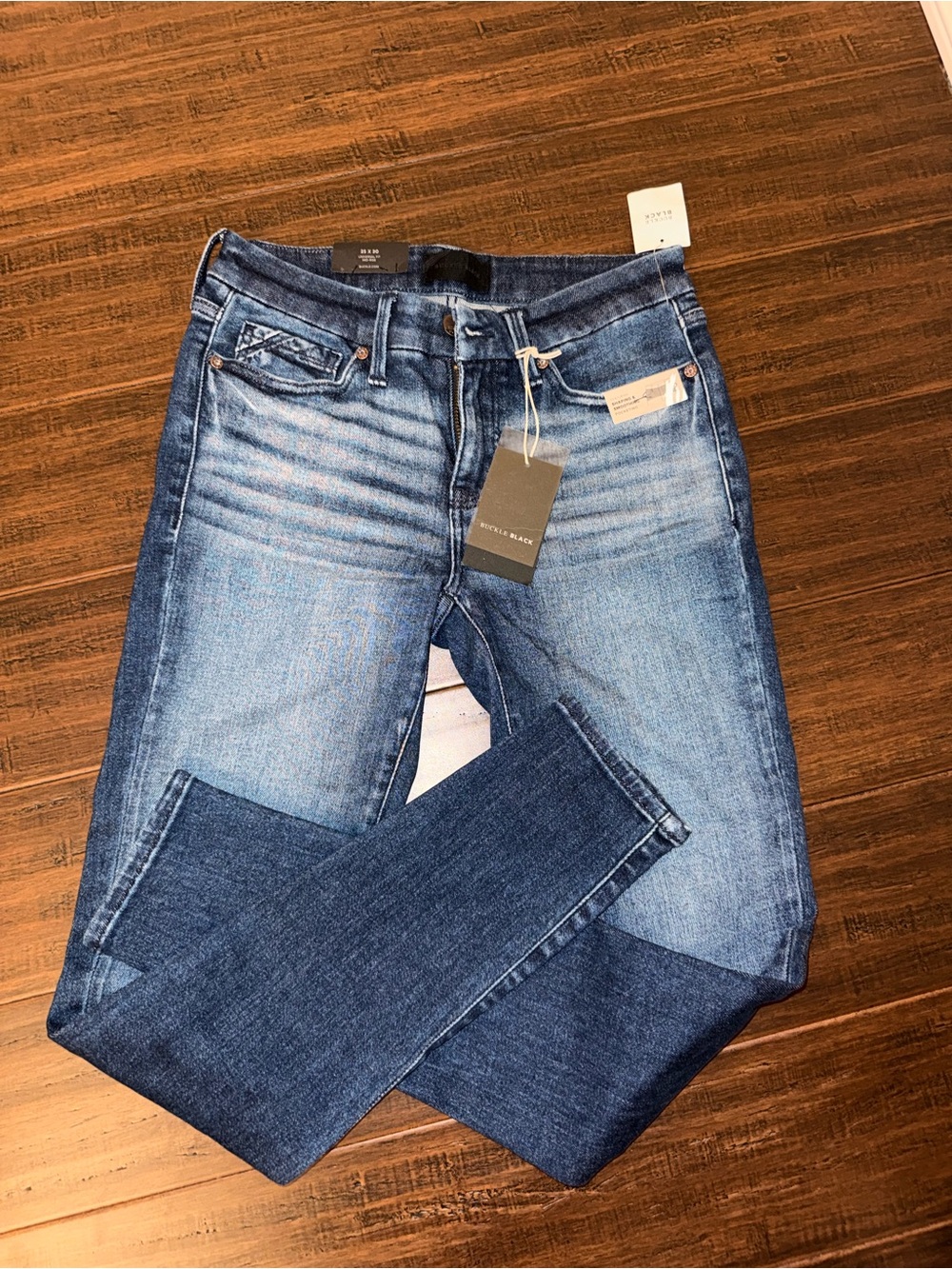 Buckle Women Skinny Jeans - Blue Denim